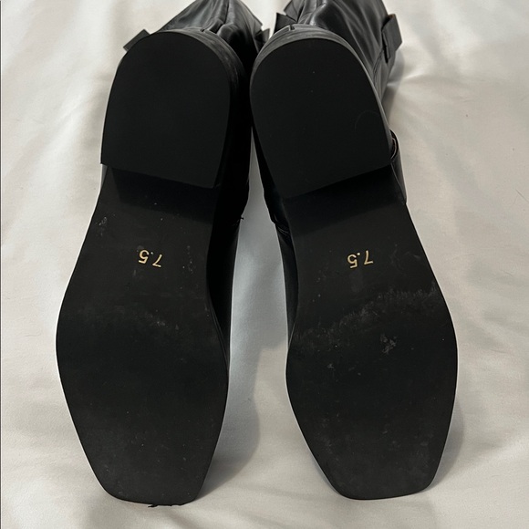 Band of the Free Black Leather Moto Harness Mid-Calf Boots - Picture 8 of 12